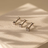 Diamond Flatback Studs Sterling Silver