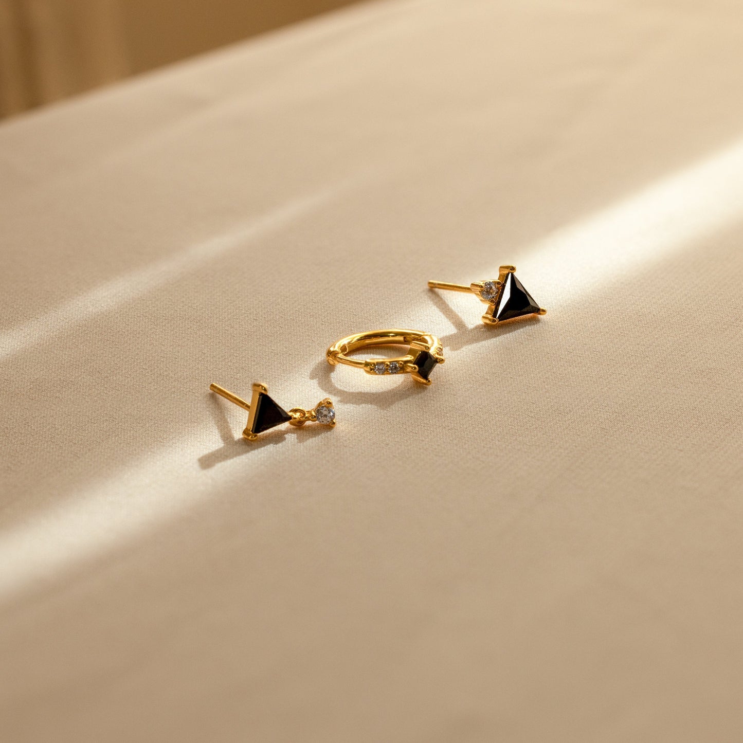 Black Gem Stone Earrings Set For Women/Girls