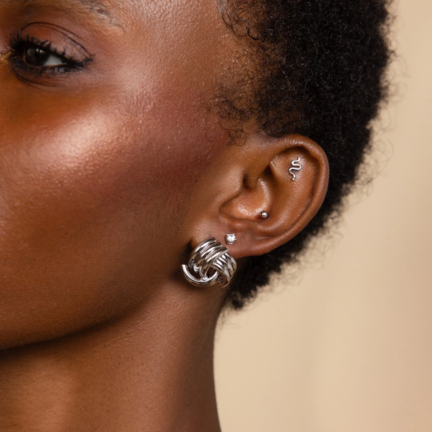 Bold Triple Knot Stud Earrings