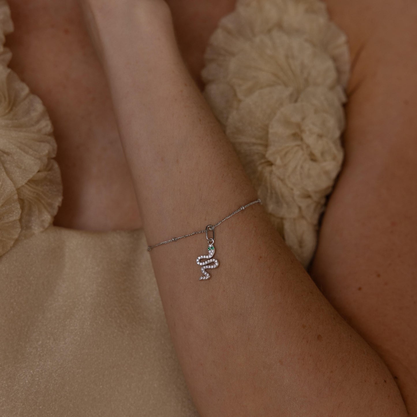 Stylist Diamond Serpent Charm