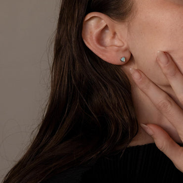 Pretty opal heart studs perfect for daily wear.