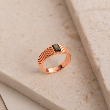 The Olive Peridot Signet Ring