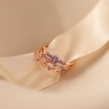 Amethyst Stacking Ring Set