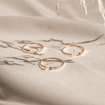Venice Initial Birthstone Ring