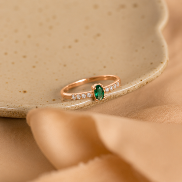 Eternal Elegance: The Pave Oval Birthstone Ring