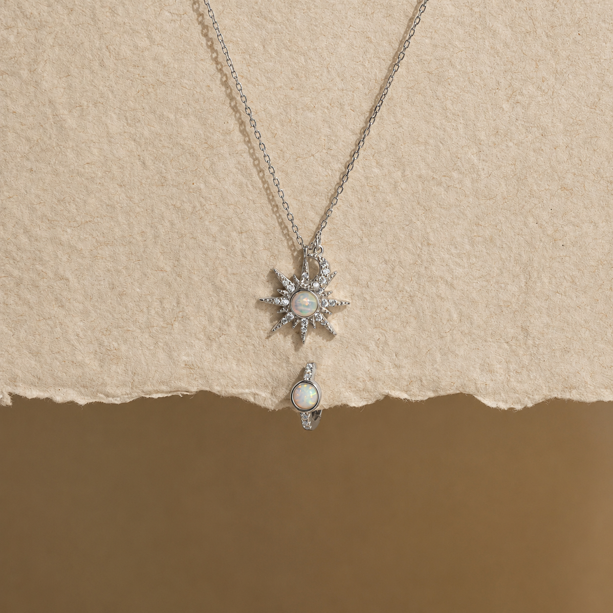 Opal Sun & Moon Jewelry Set