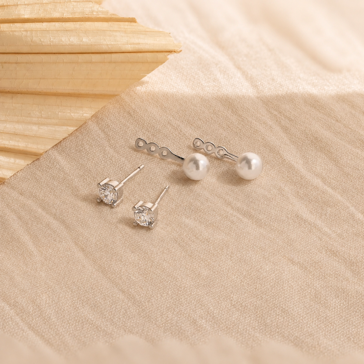 Diamond Pearl Ear Jackets