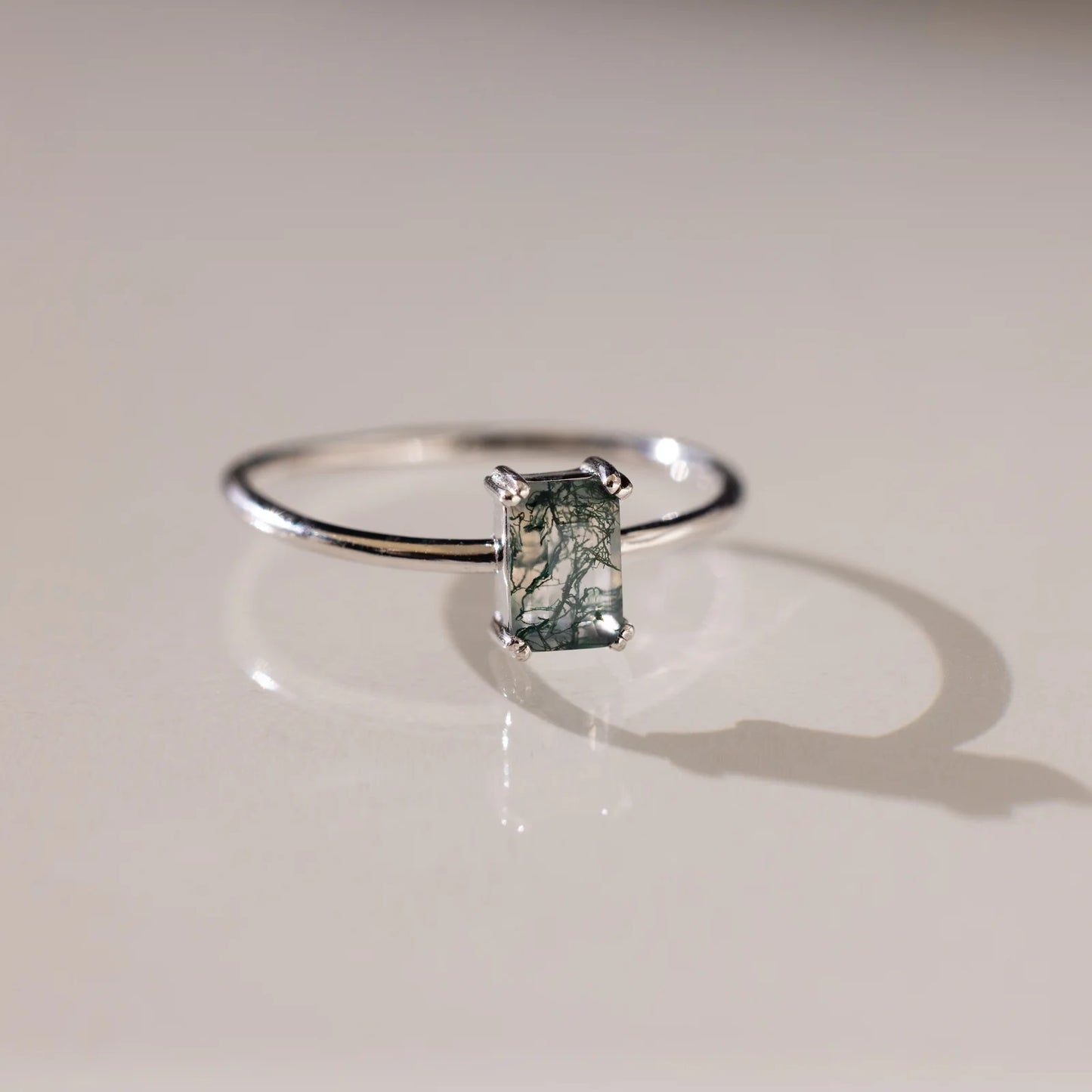 Agate Emerald Stack Ring