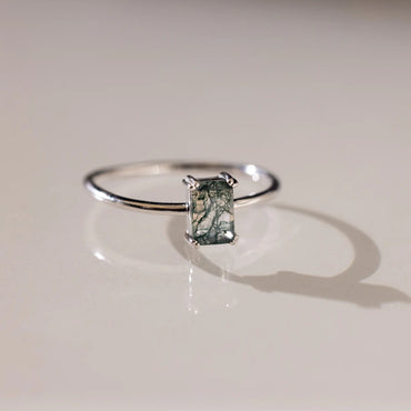 Agate Emerald Stack Ring