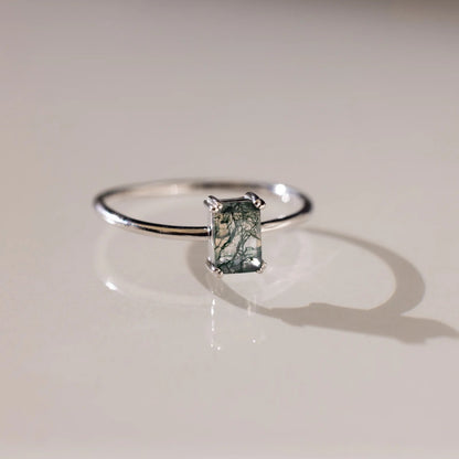 Agate Emerald Stack Ring