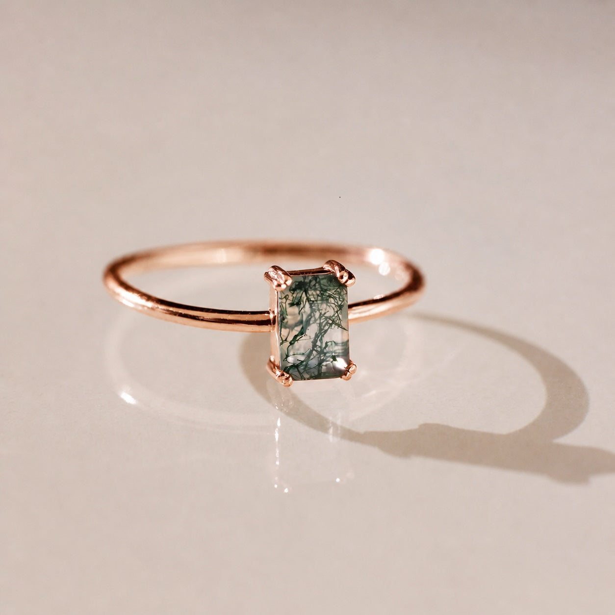 Agate Emerald Stack Ring