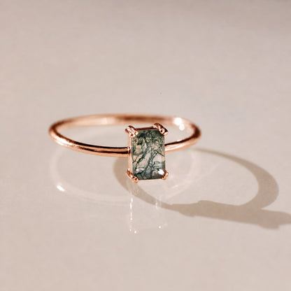Agate Emerald Stack Ring