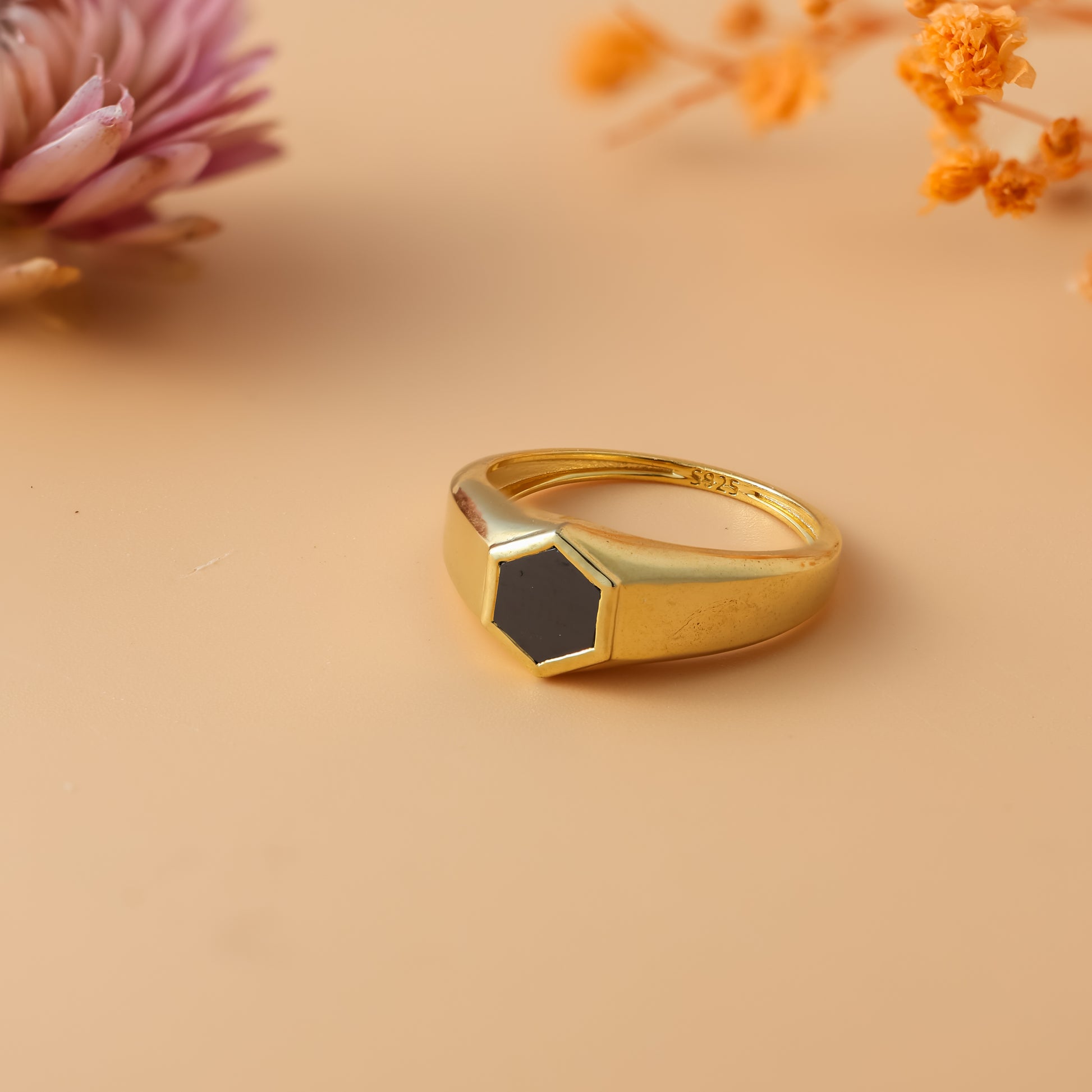 Black Ember Signet Ring For Women/Girls
