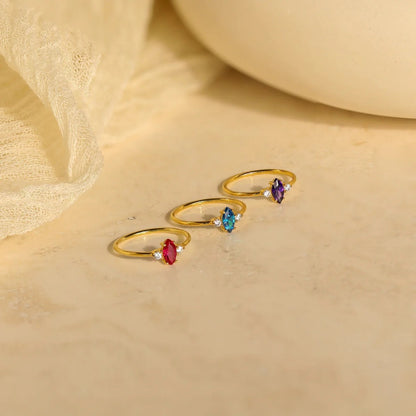 Elan marquise birthstone pave ring
