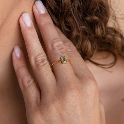 Agate Emerald Stack Ring