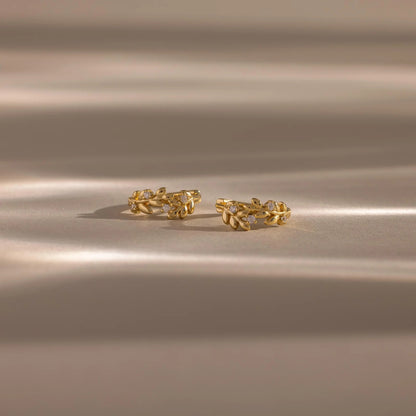 Two gold rings on a beige background