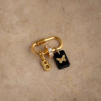 Midnight Onyx Butterfly Charm