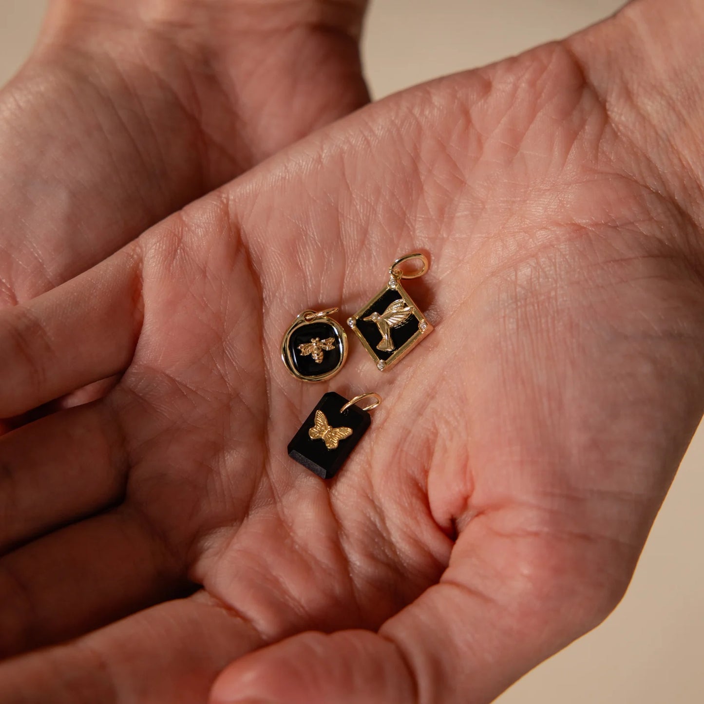 Midnight Onyx Butterfly Charm
