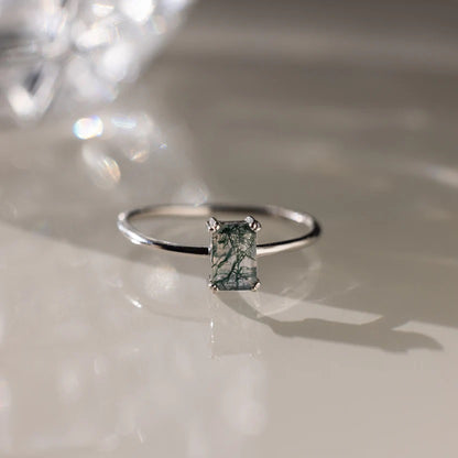 Agate Emerald Stack Ring