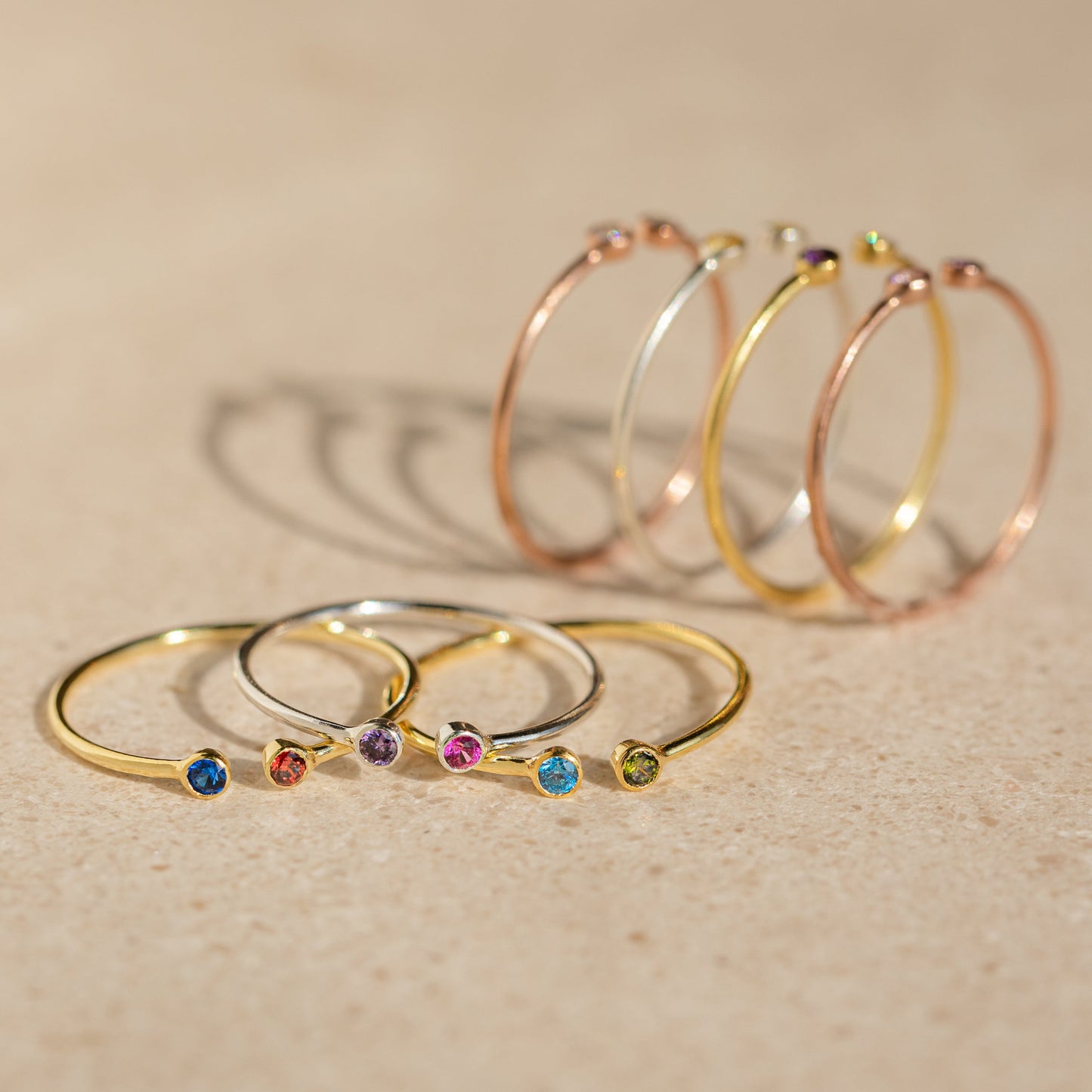 Cherished Connections: The Tiny Dual Birthstone Ring