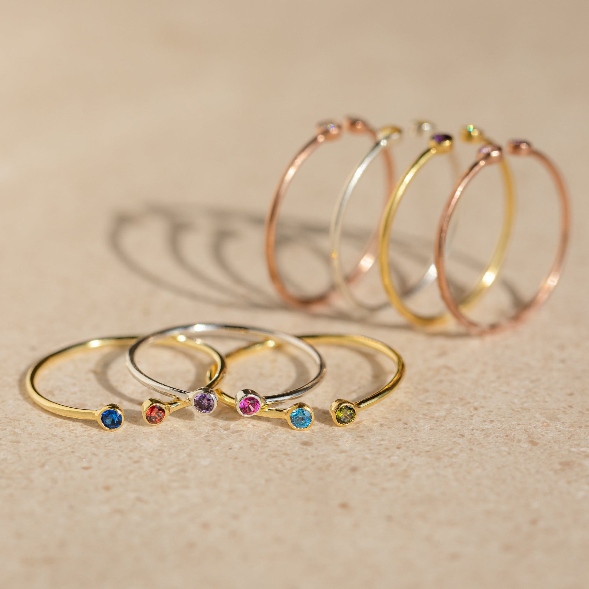 Cherished Connections: The Tiny Dual Birthstone Ring