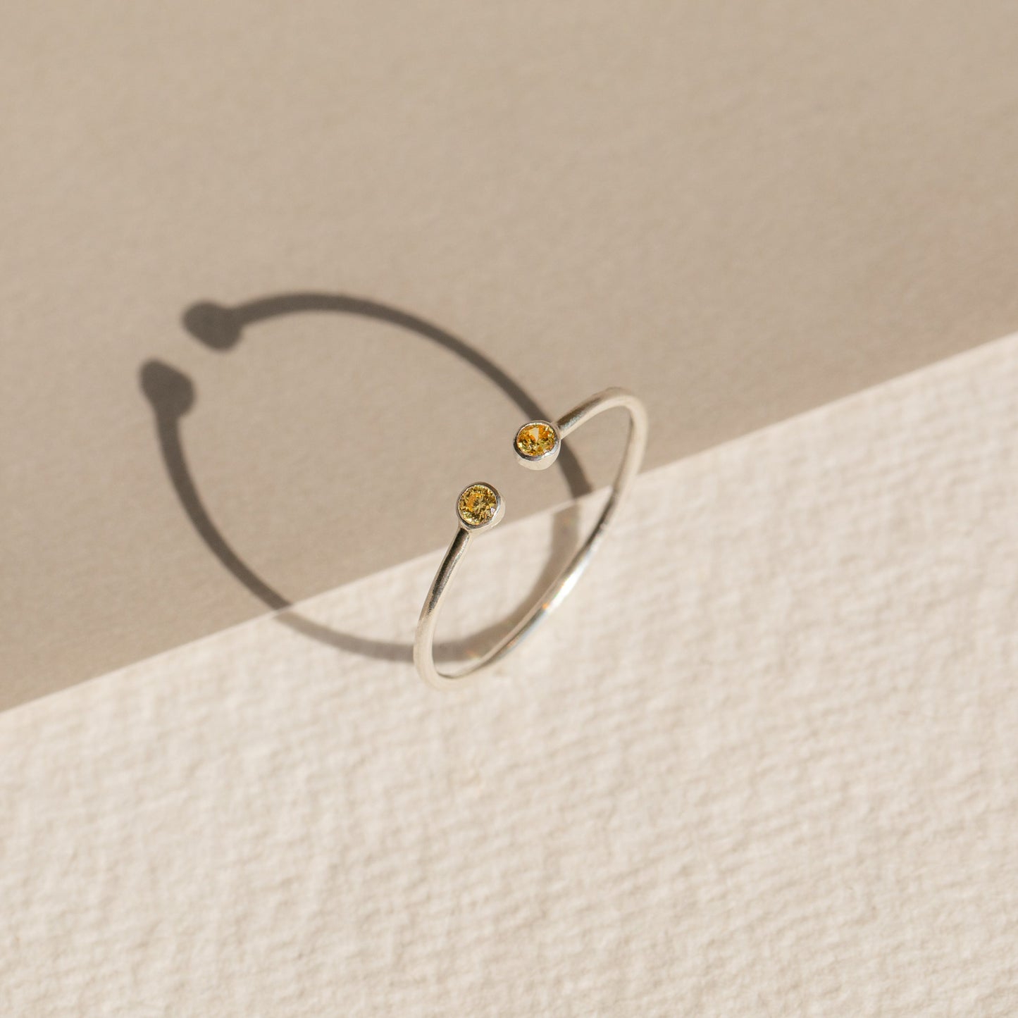Cherished Connections: The Tiny Dual Birthstone Ring 18K Gold