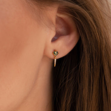 Daring Elegance: Agate Diamond Drop Earrings