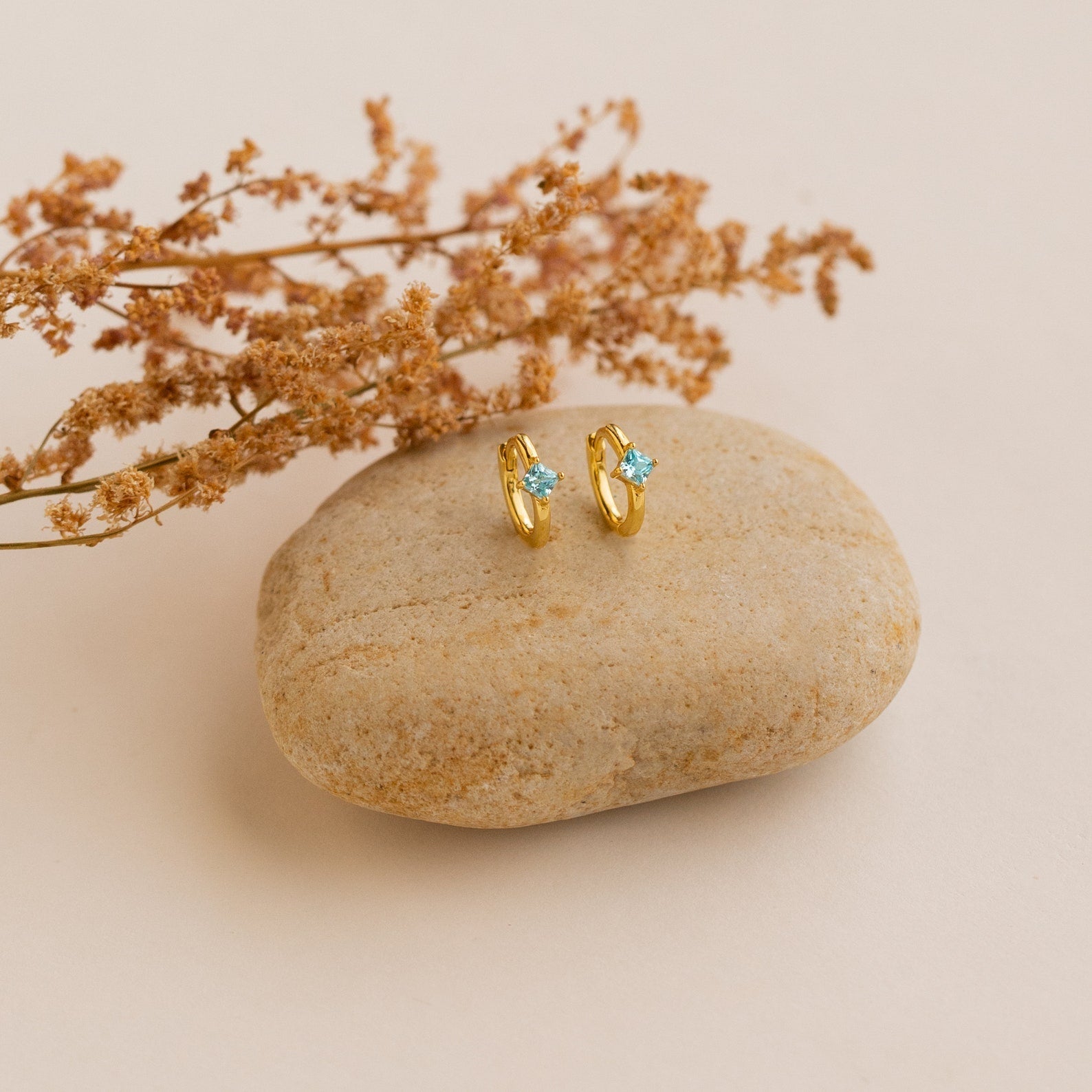 Personalized Elegance: Athena Birthstone Huggie Earrings