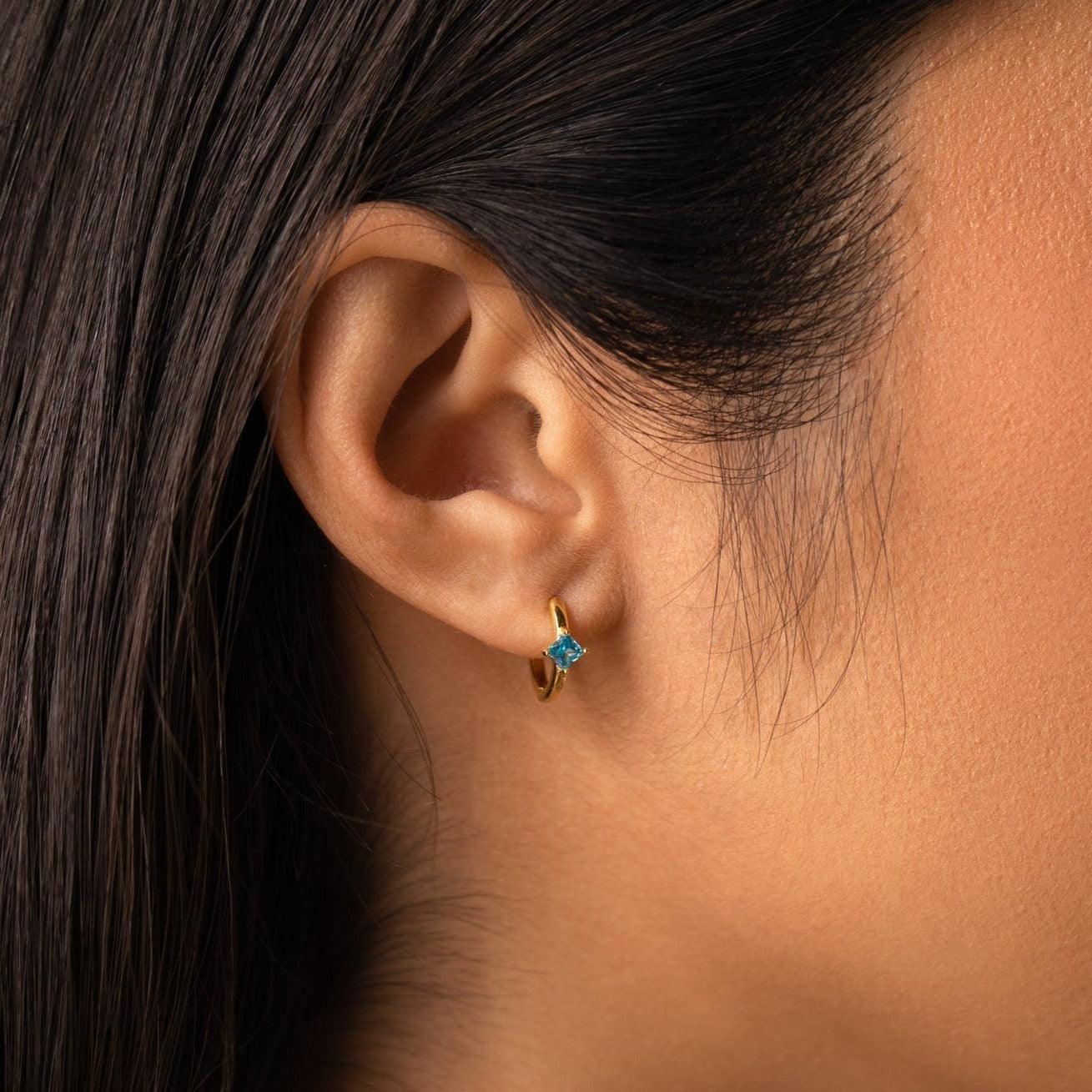 Personalized Elegance: Athena Birthstone Huggie Earrings