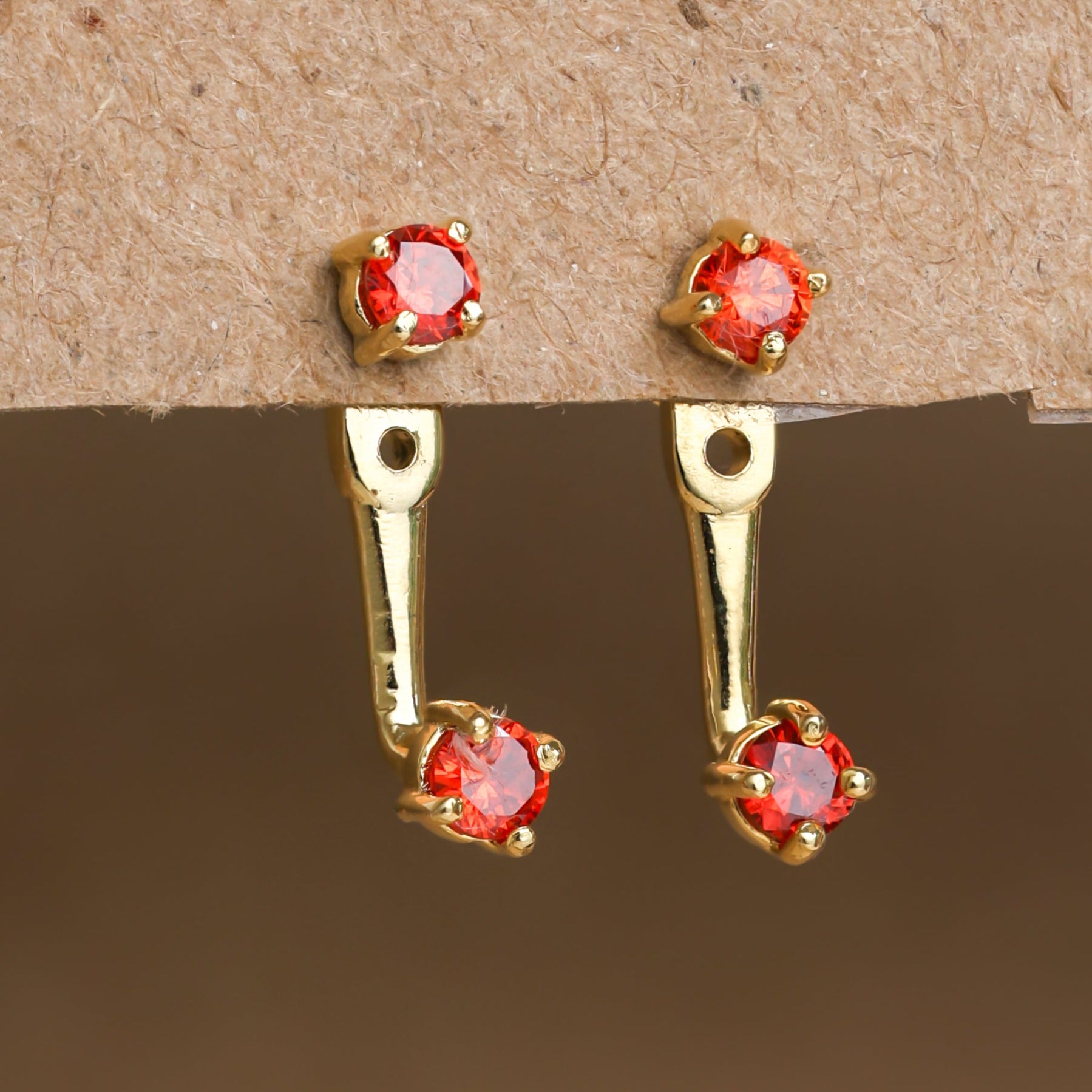925 silver Birthstone Ear Jackets Gold Plated 