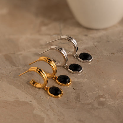 Black_Gemstone_Drop_Hoop_Earrings_925_silver