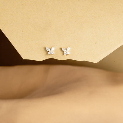  Cute  Butterfly Diamond Stud