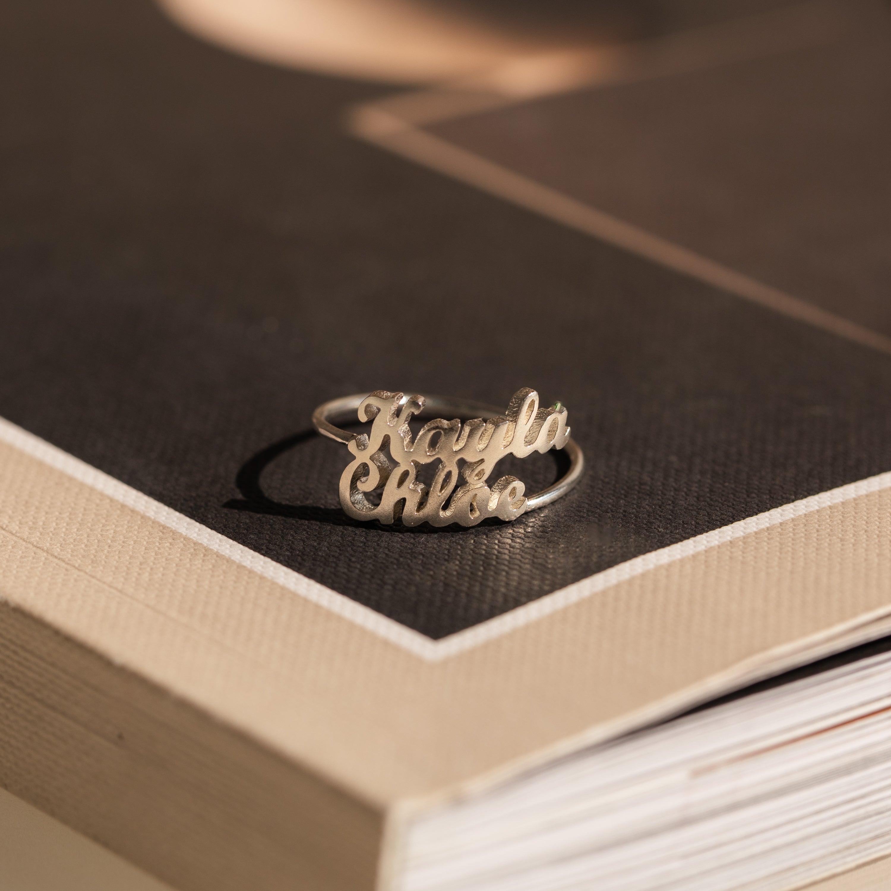 Carry Your Loved Ones Close with our London Duo Name Ring Sterling Silver
