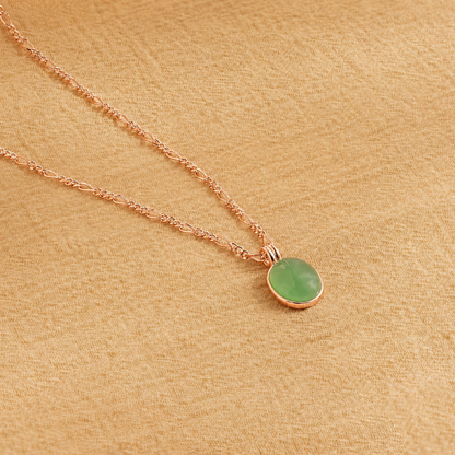 Jade Oval Pendant Necklace