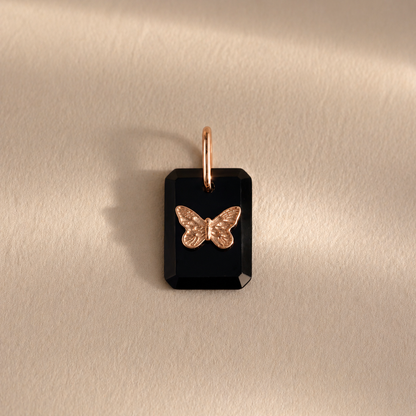 Midnight Onyx Butterfly Charm