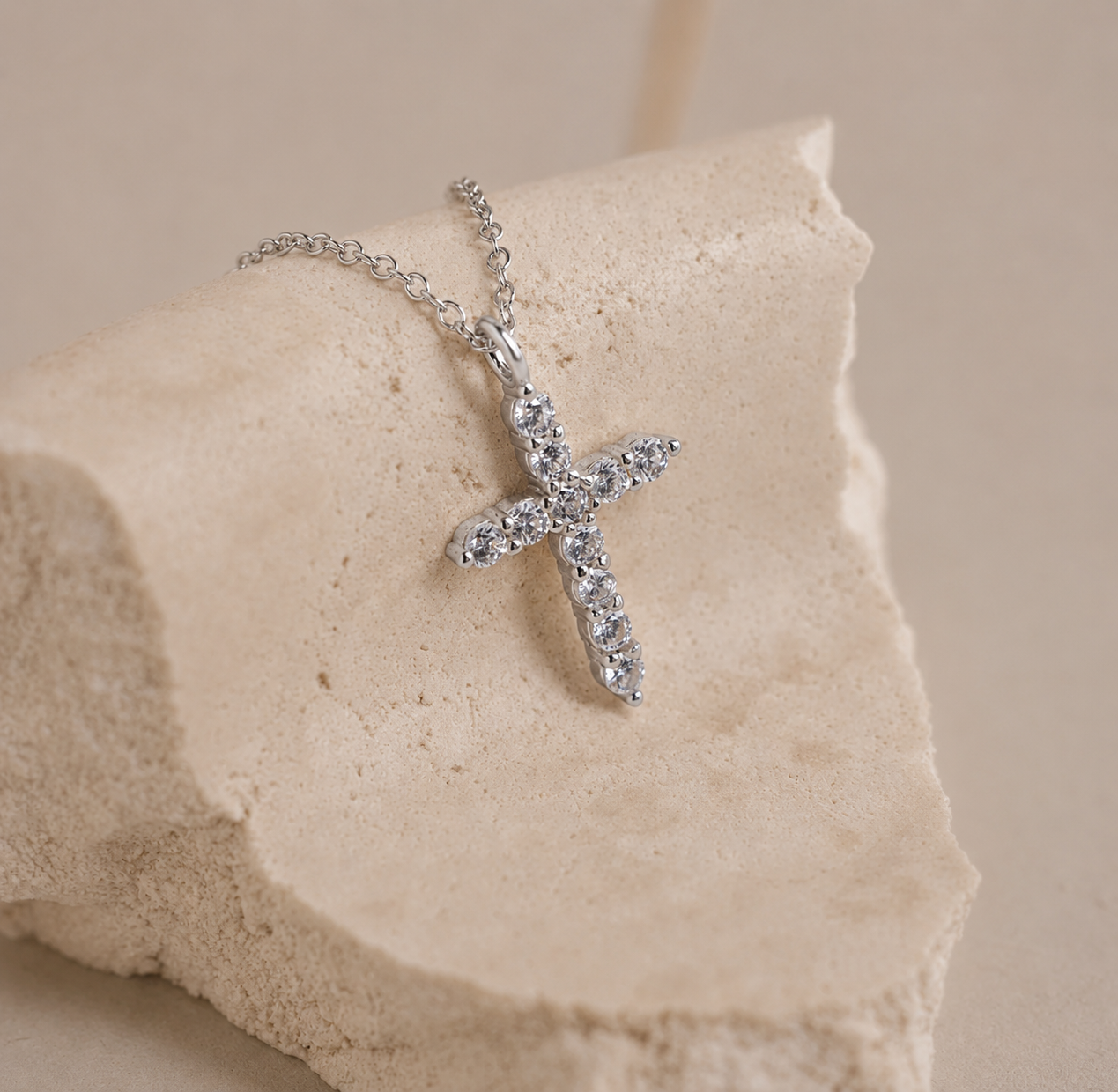 Pave Cross Necklace