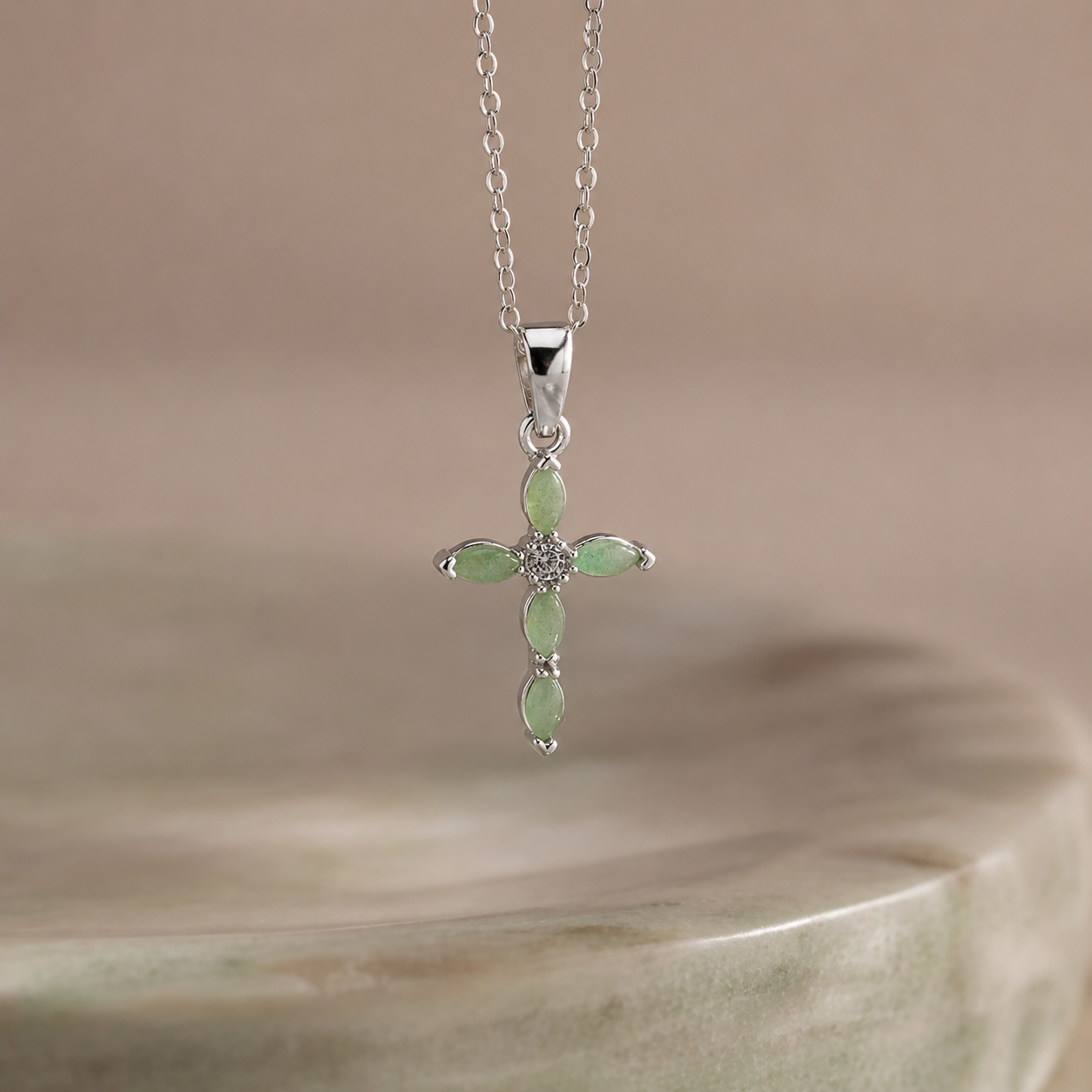 Serenity Jade Cross Necklace
