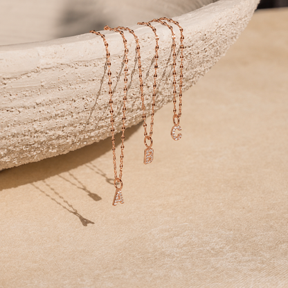 Dainty Pave Letter Necklace