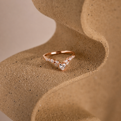 Blush Heart Cluster Ring
