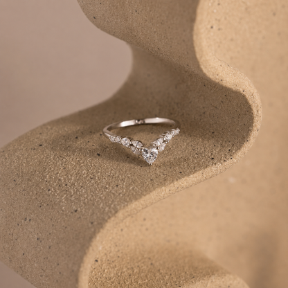 Blush Heart Cluster Ring
