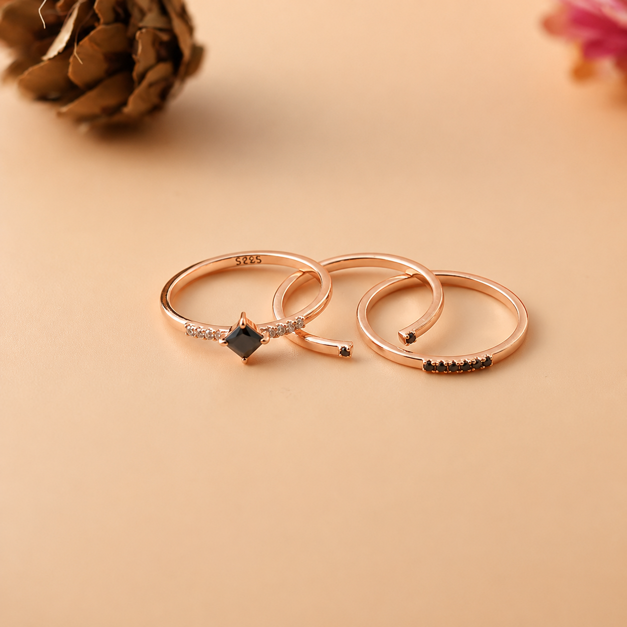 Black Abyss Ring Set