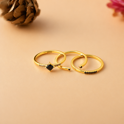 Black Abyss Ring Set
