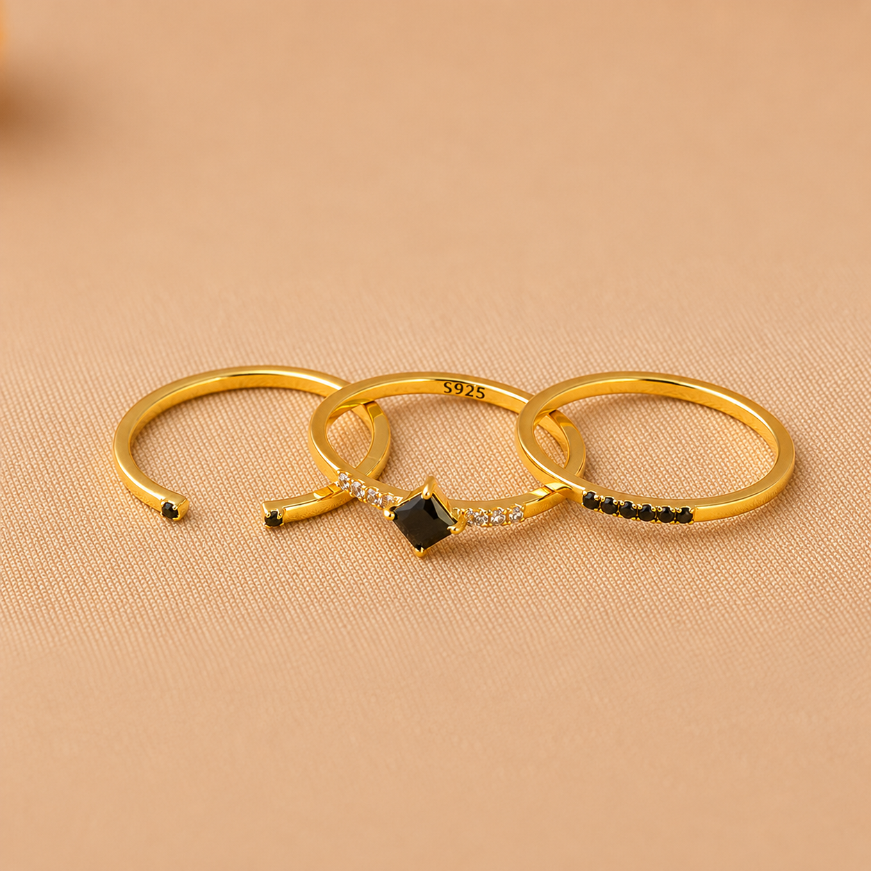 Black Abyss Ring Set
