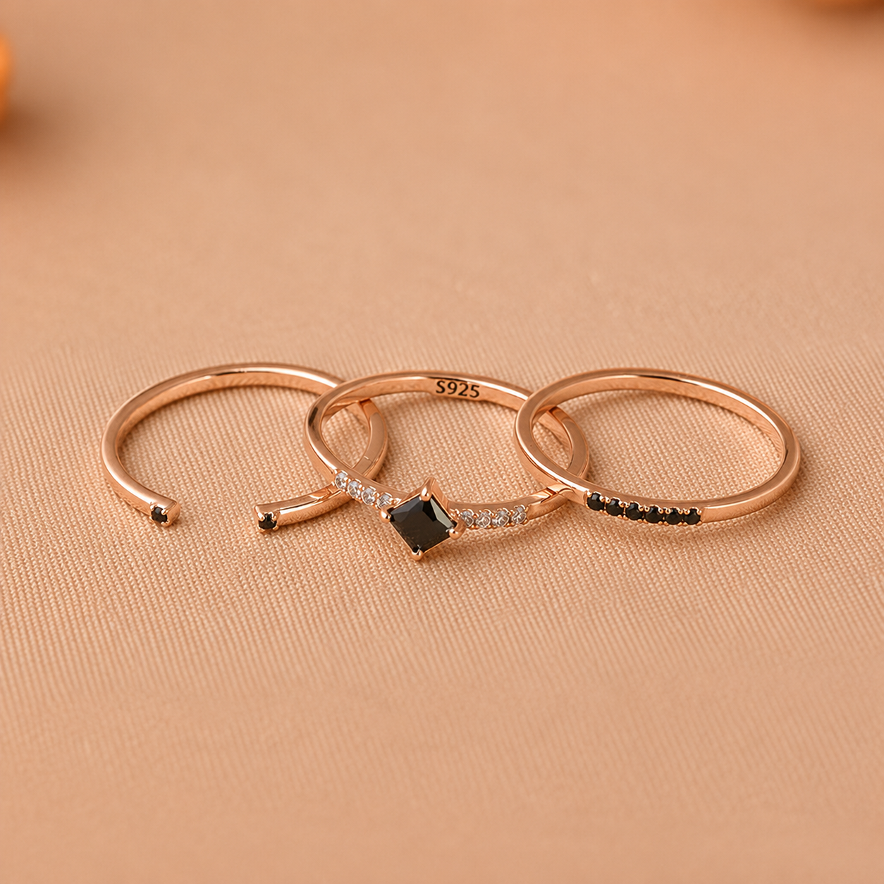Black Abyss Ring Set