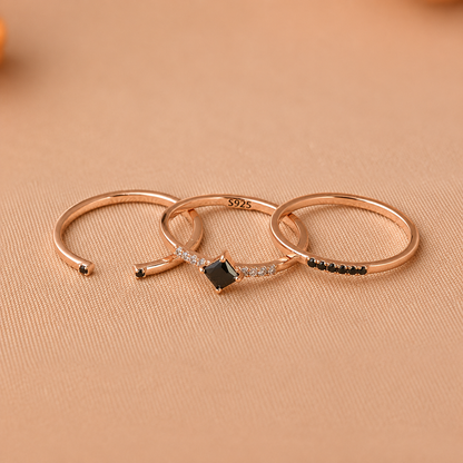 Black Abyss Ring Set