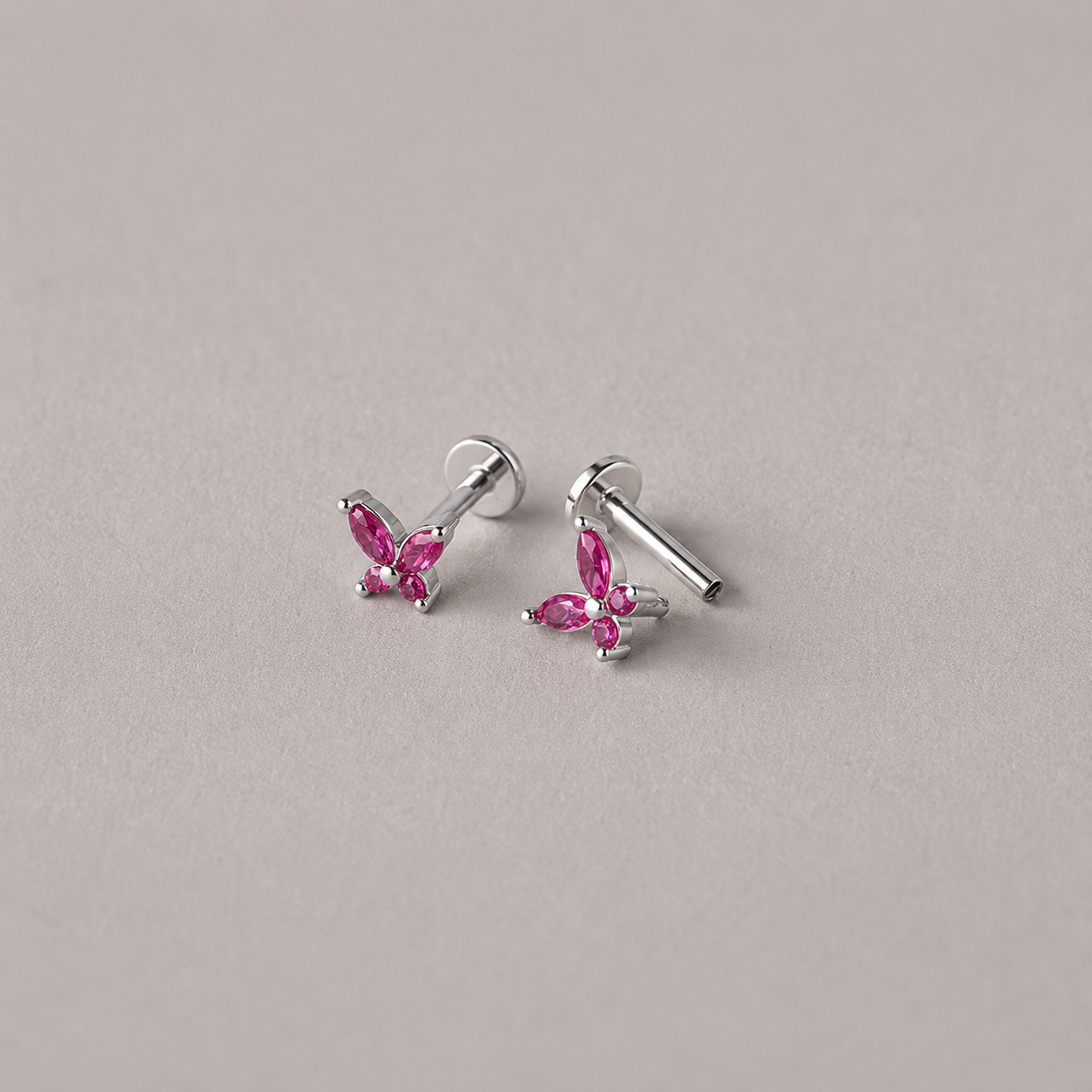Mini Butterfly Birthstone Studs