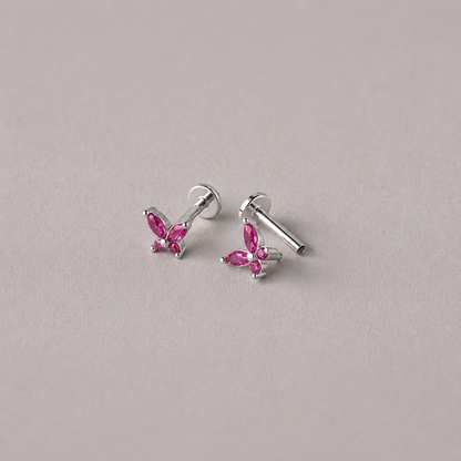 Mini Butterfly Birthstone Studs