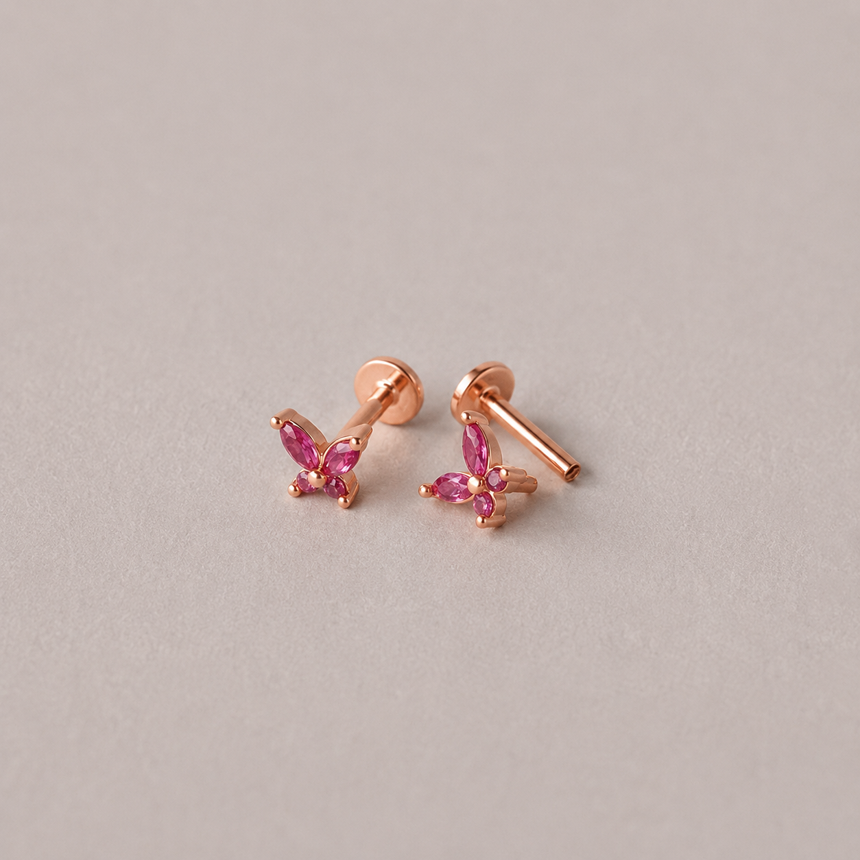 Mini Butterfly Birthstone Studs