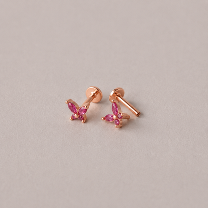 Mini Butterfly Birthstone Studs
