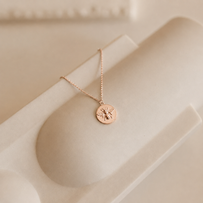 Bee Coin Pendant Necklace